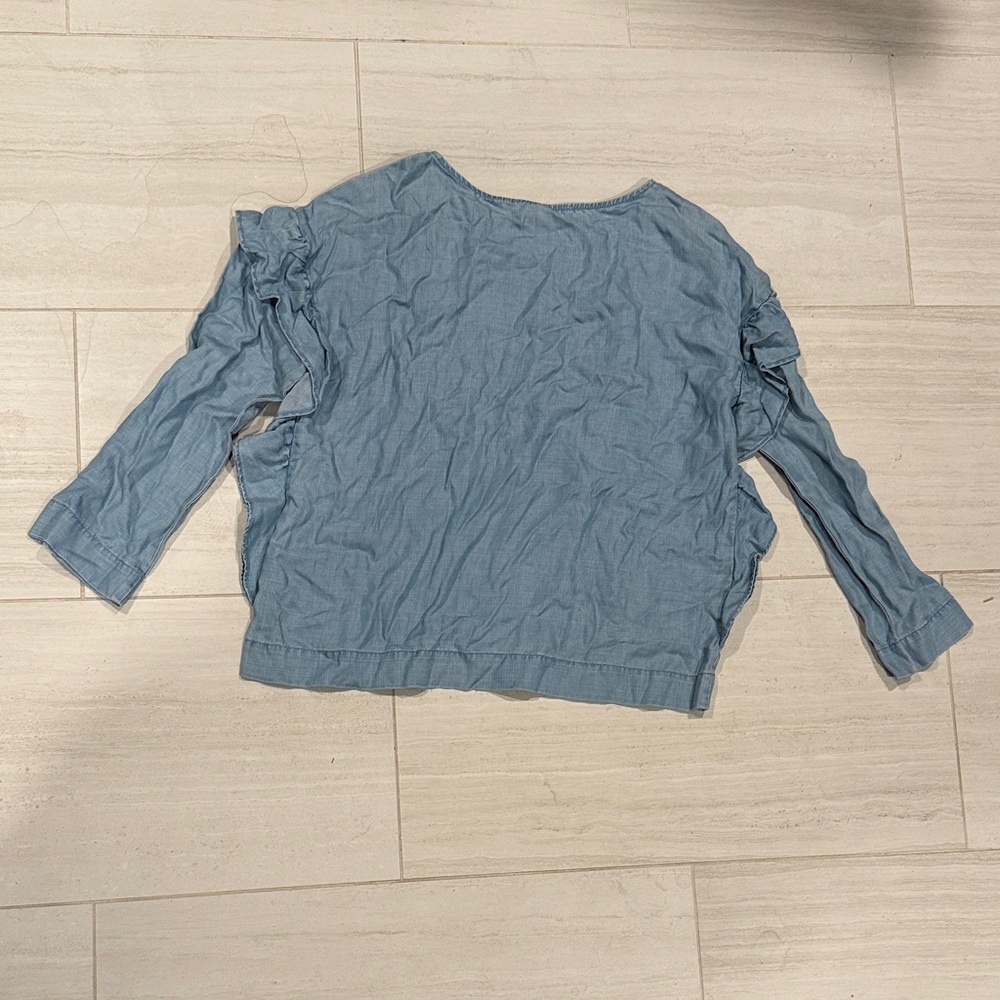 Vince Camuto‎ Casual Blue Ruffle Sleeve Blouse Small